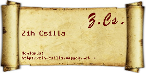 Zih Csilla névjegykártya